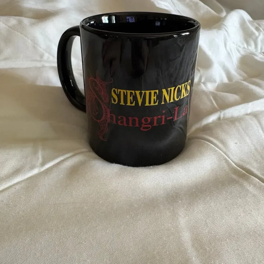 Stevie Nicks Shangri-La Tour Black Coffee Mug Fleetwood Mac Collectible